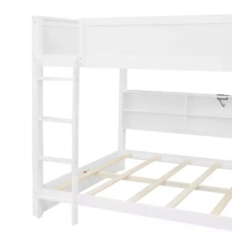 Lit superposé queen avec rangement et ports USB