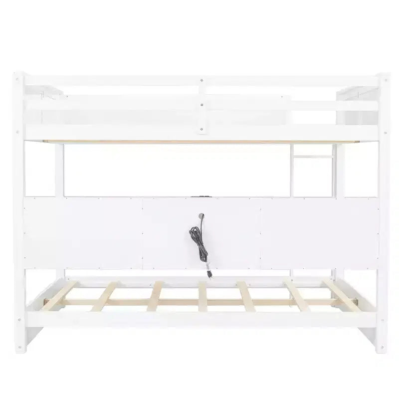 Lit superposé queen avec rangement et ports USB