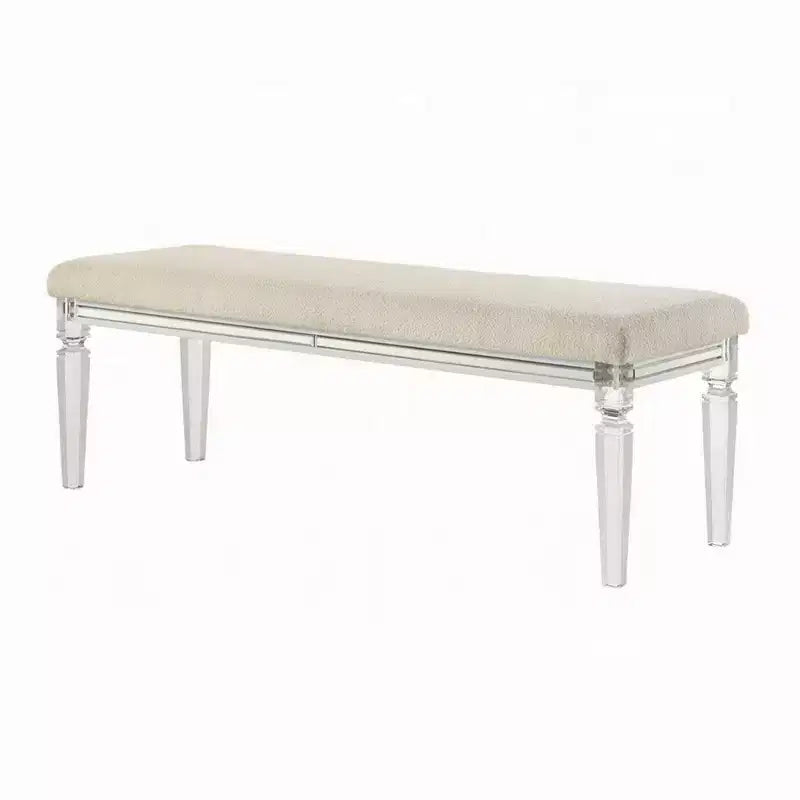 Banc avec sièges rembourrés beiges