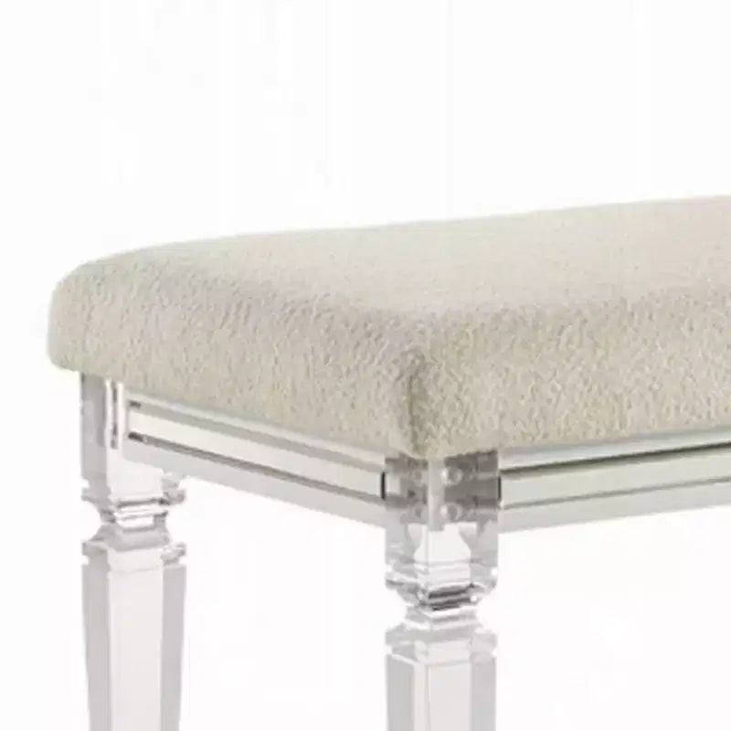 Banc avec sièges rembourrés beiges