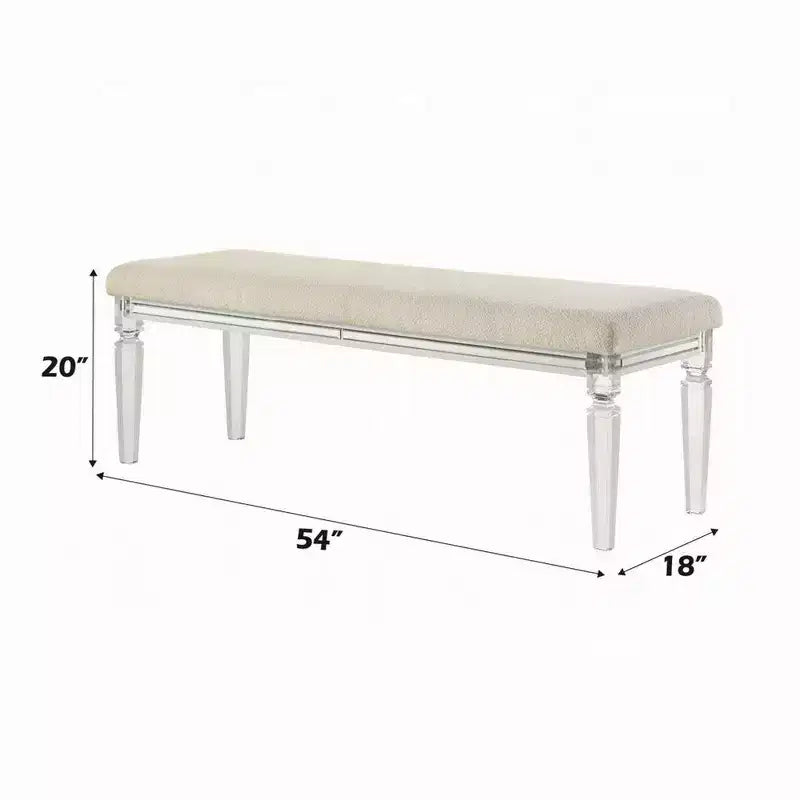 Banc avec sièges rembourrés beiges