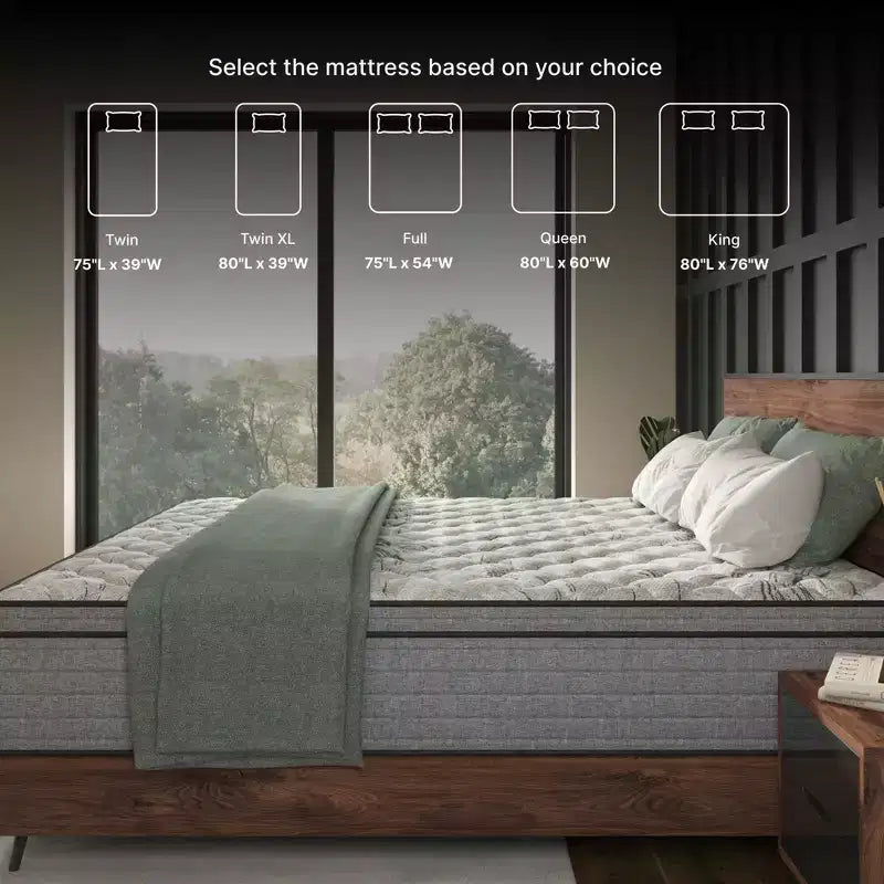 Matelas hybride double avec mousse à mémoire de forme et gel rafraîchissant