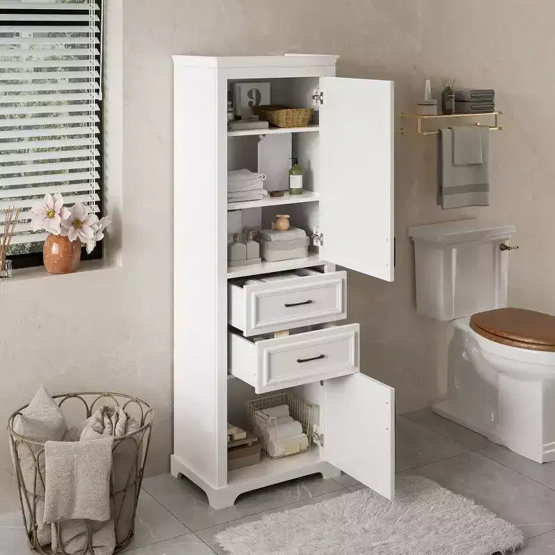 Meuble de rangement de salle de bain autoportant avec tiroirs