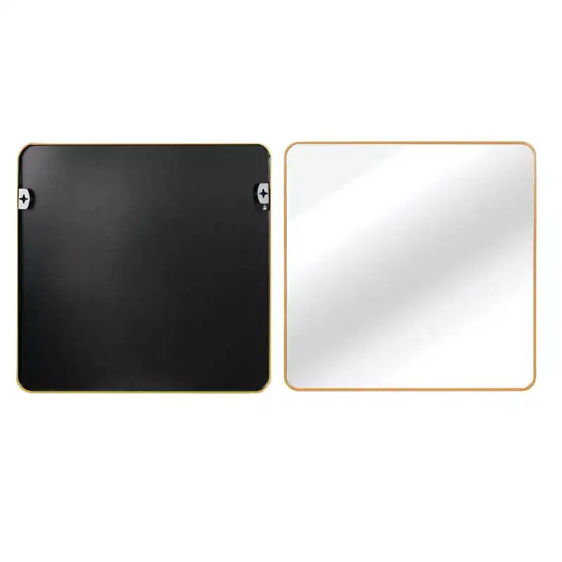 Miroir décoratif mural carré en aluminium noir
