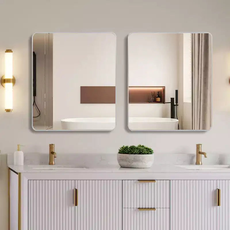 Miroir décoratif mural carré en aluminium noir
