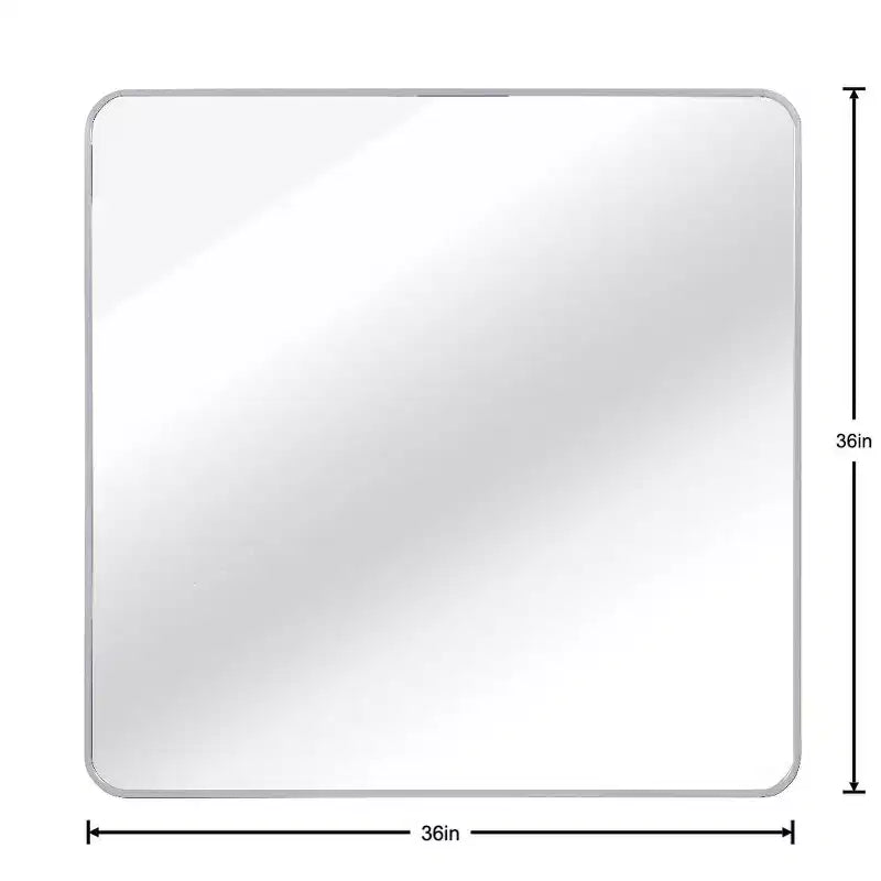 Miroir décoratif mural carré en aluminium noir