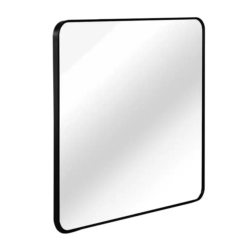 Miroir décoratif mural carré en aluminium noir
