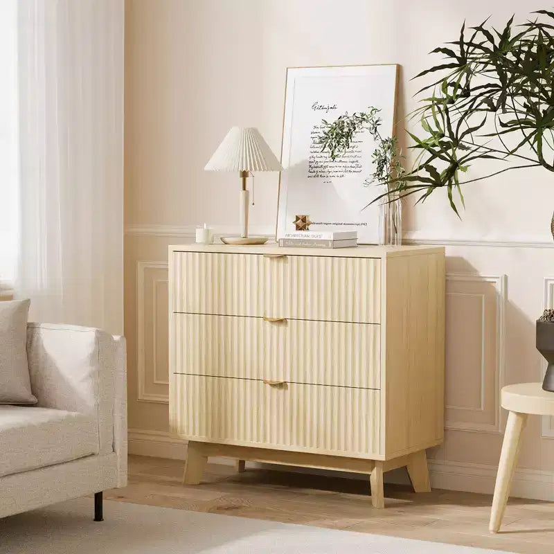 Armoire/coiffeuse à trois tiroirs encastrés