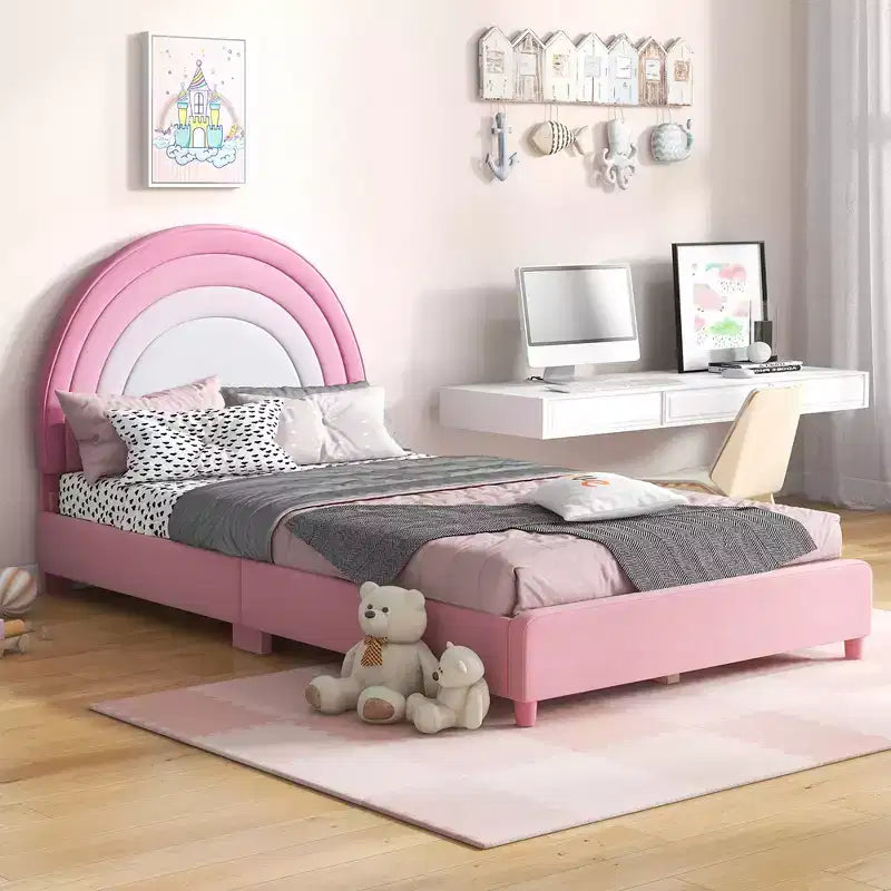 Cadre de lit double mezzanine pour enfants avec matelas