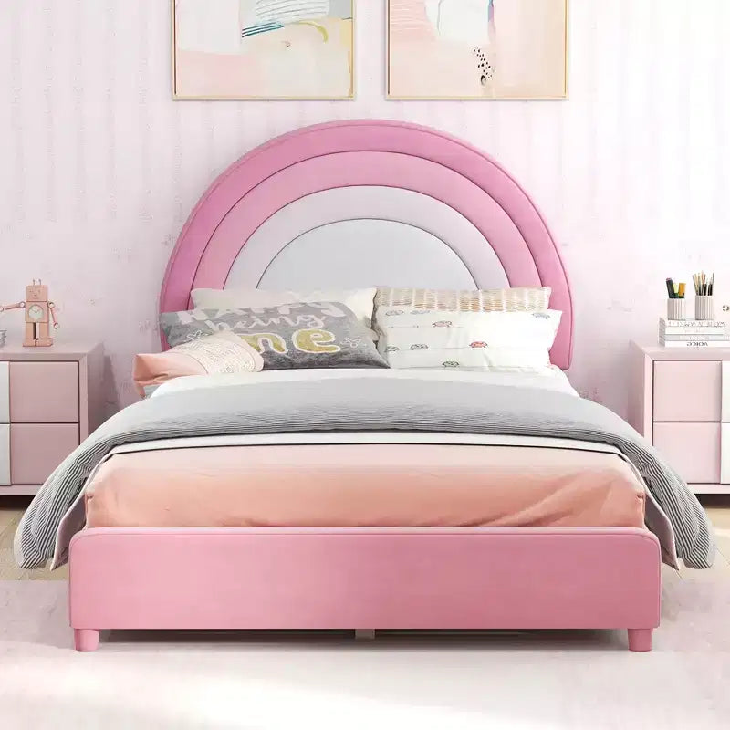 Cadre de lit double mezzanine pour enfants avec matelas