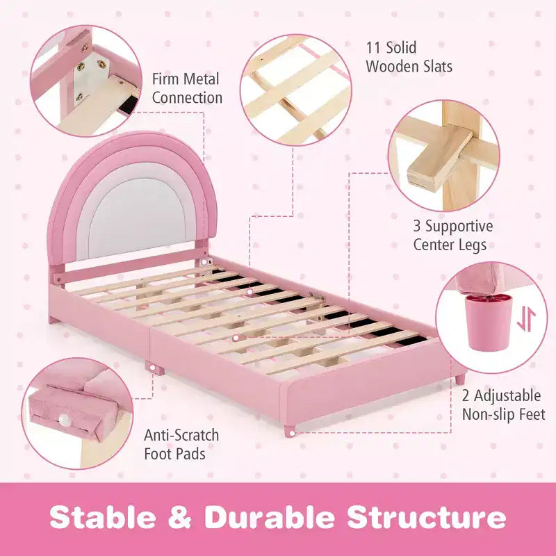 Cadre de lit double mezzanine pour enfants avec matelas