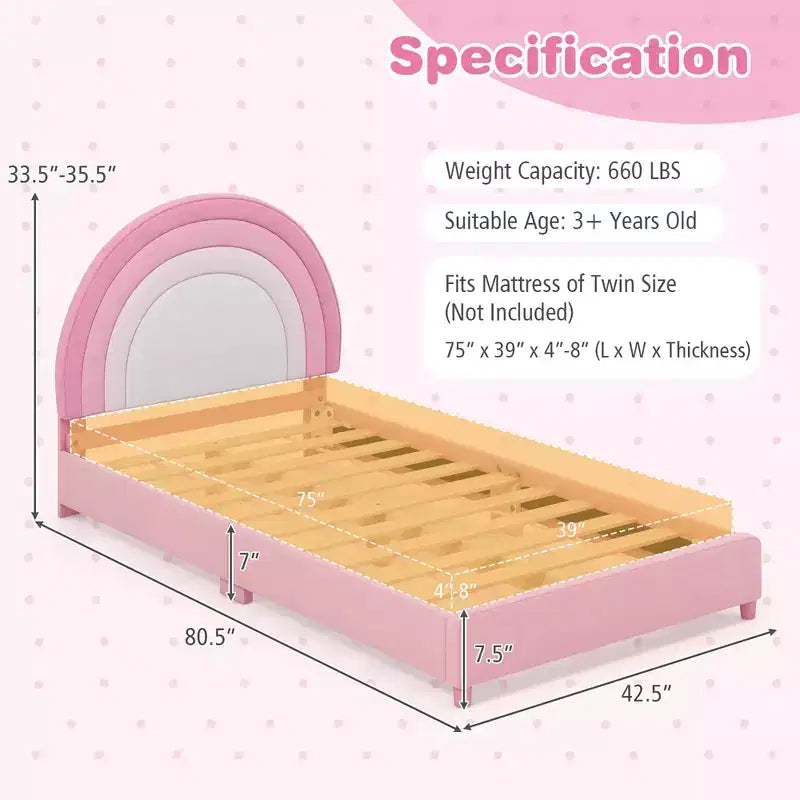 Cadre de lit double mezzanine pour enfants avec matelas