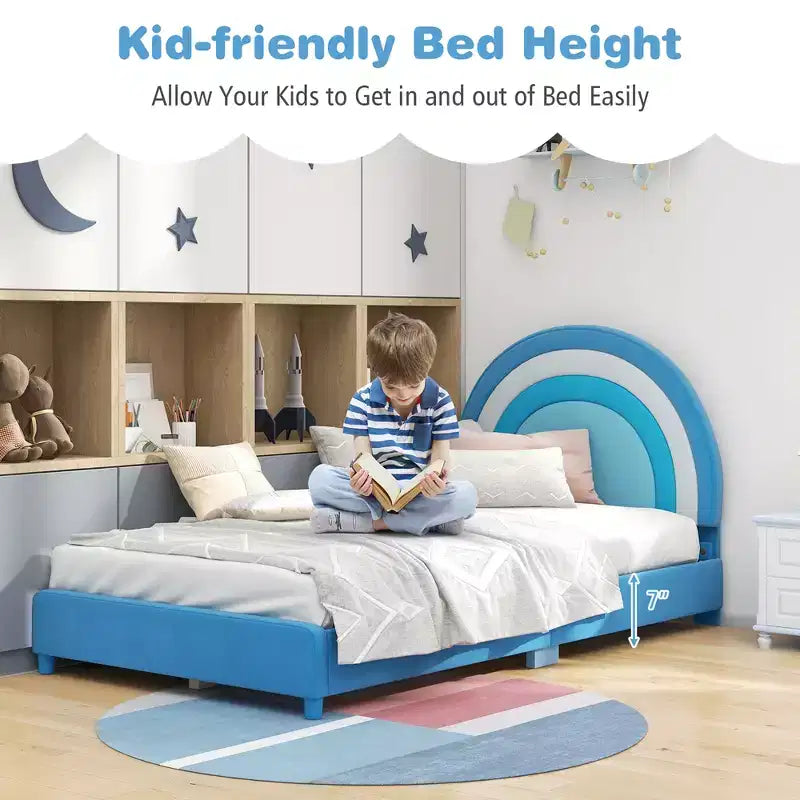 Cadre de lit double mezzanine pour enfants avec matelas