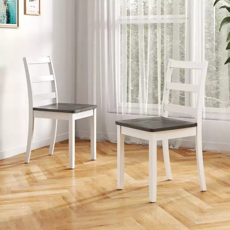 Fauteuil à dossier échelle avec pieds en bois d'hévéa massif