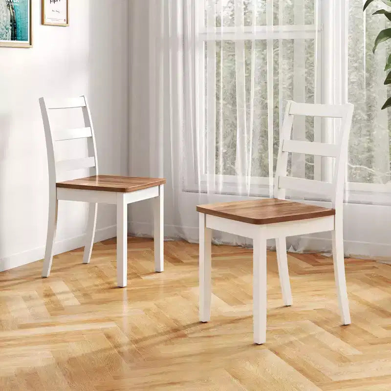 Fauteuil à dossier échelle avec pieds en bois d'hévéa massif
