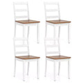 Costway Set of 4 Dining Chairs Ladder Back Armless Side Chair w/ Solid Rubber Wood Legs
