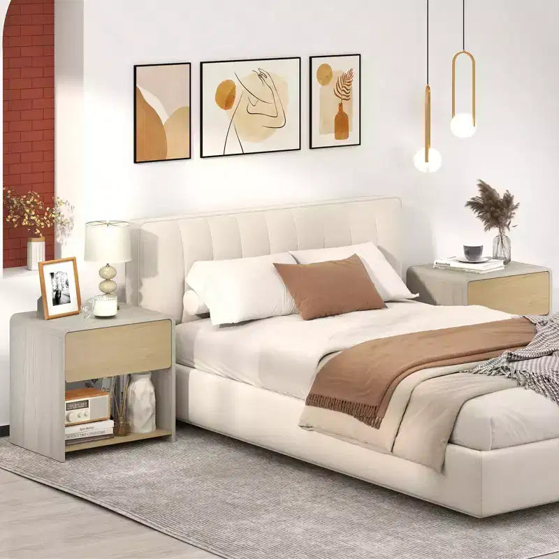 Table de chevet de style moderne, table d'appoint de canapé à double couche