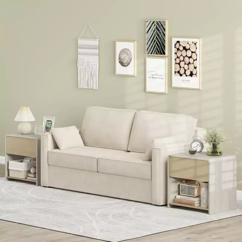 Table de chevet de style moderne, table d'appoint de canapé à double couche
