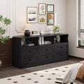 Slim 6 Drawer Dresser with Open Shelf, Space Saving Narrow Chest for Nursery Apartment Closet, Finish Modern Storage Organizer, Easy Assembly