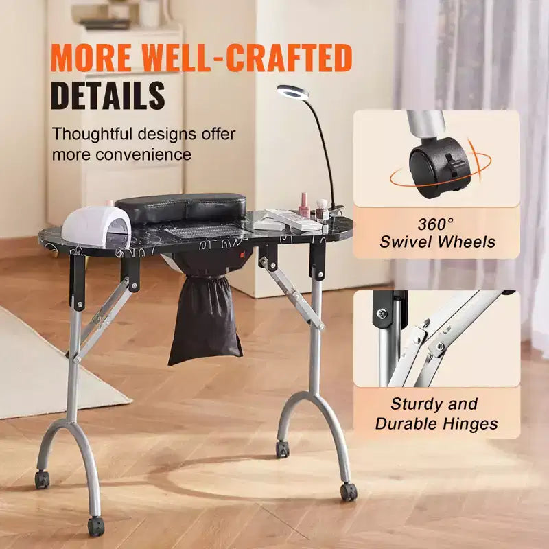 Table à ongles portable, table à ongles pliable