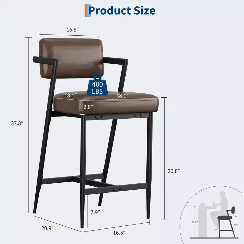 Tabourets de bar avec coussins épais