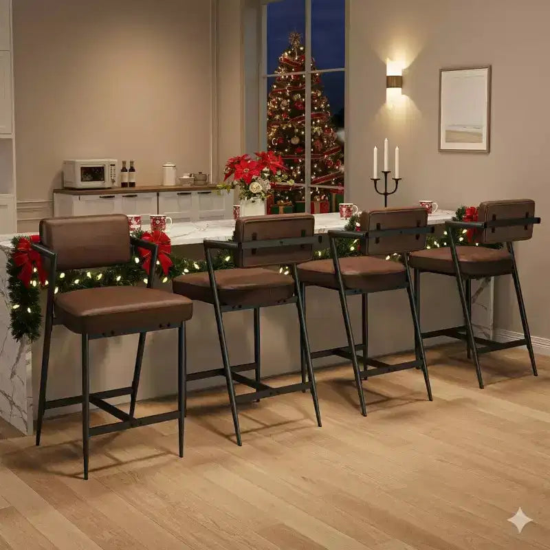 Tabourets de bar avec coussins épais
