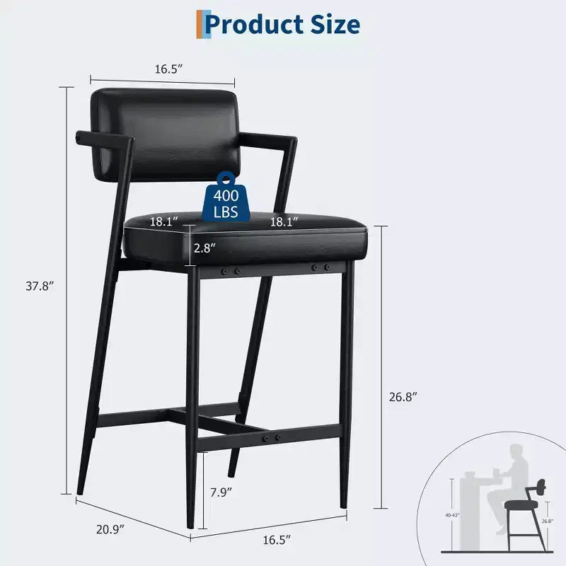 Tabourets de bar avec coussins épais