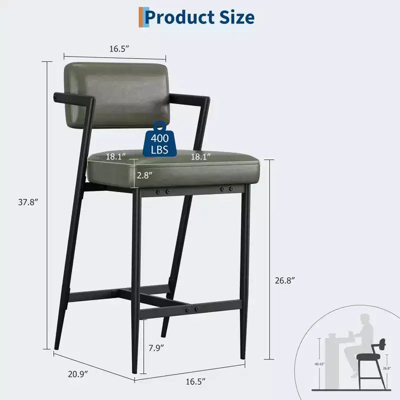 Tabourets de bar avec coussins épais