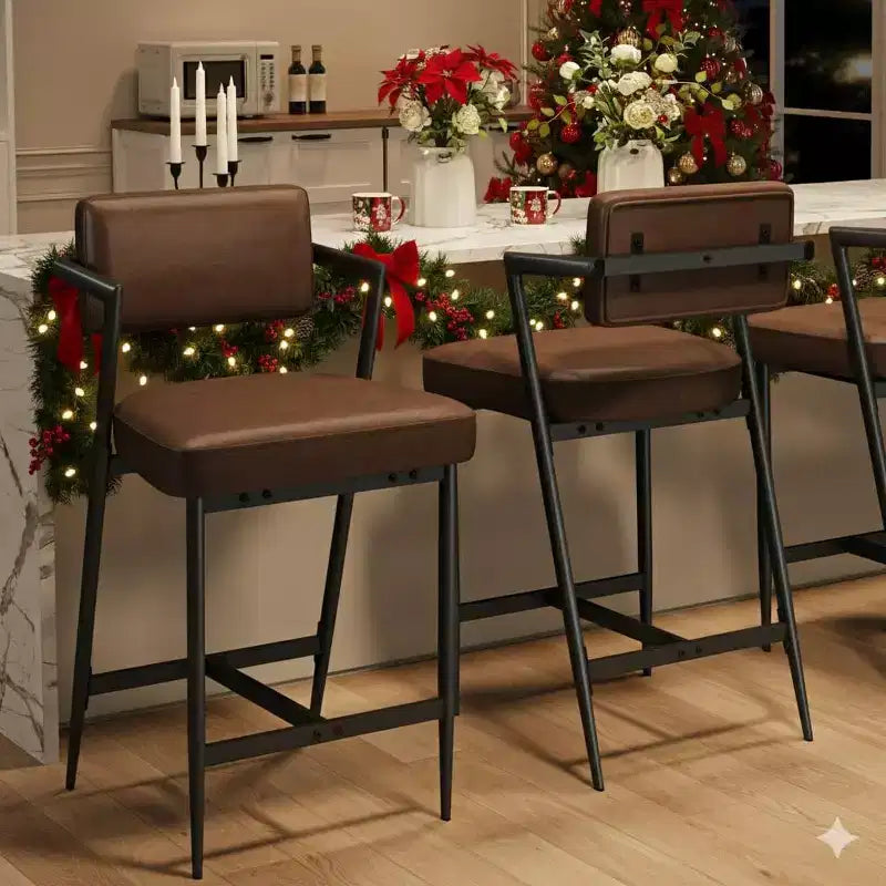 Tabourets de bar avec coussins épais