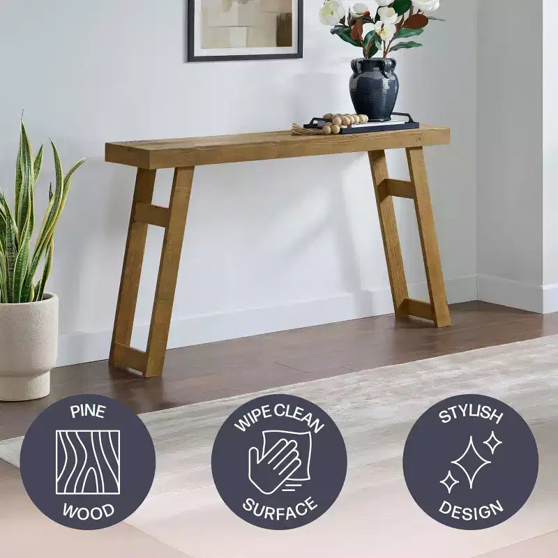 Console/table d'entrée en bois massif