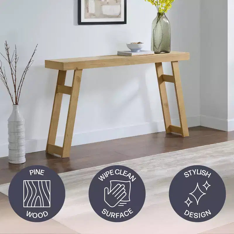 Console/table d'entrée en bois massif