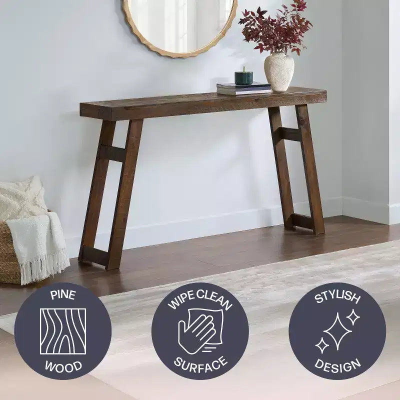 Console/table d'entrée en bois massif