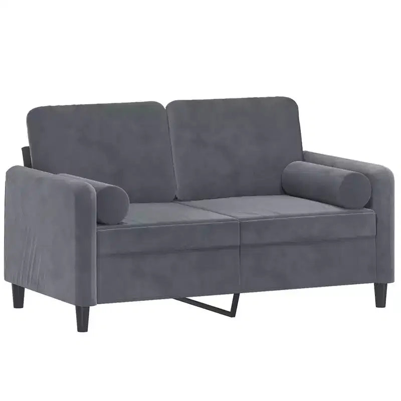 Canapé 2 places avec coussins décoratifs Gris foncé