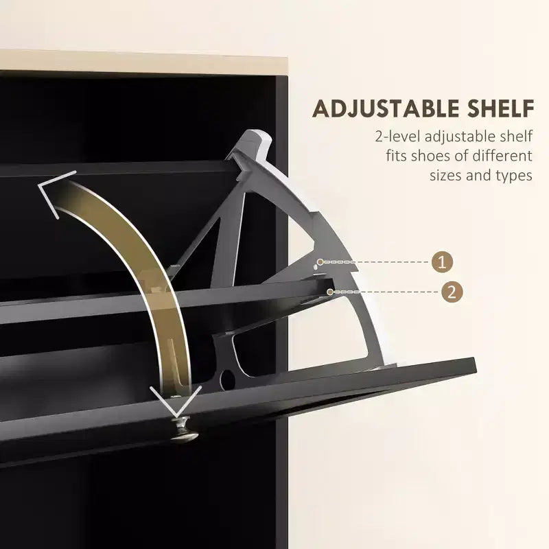 Meuble à chaussures moderne avec 3 tiroirs basculants et étagères réglables