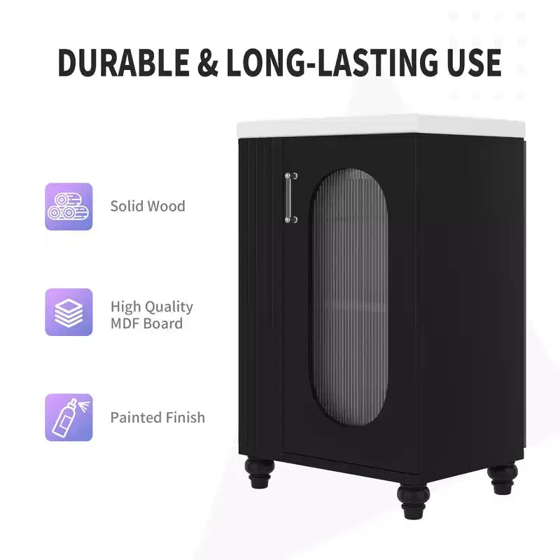Petit meuble-lavabo avec espace de rangement