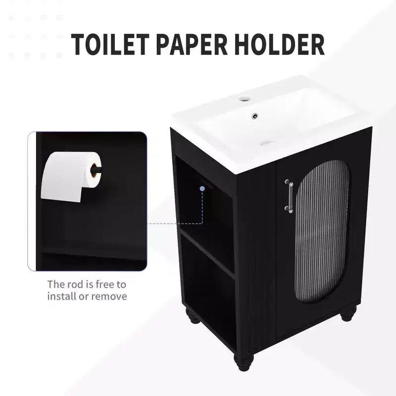 Petit meuble-lavabo avec espace de rangement