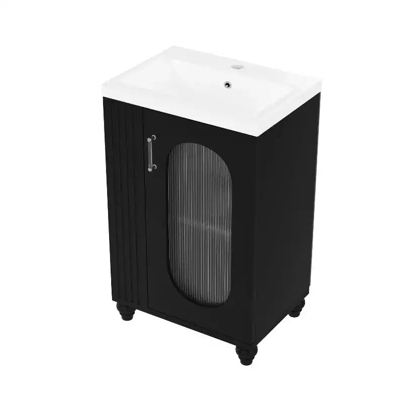 Petit meuble-lavabo avec espace de rangement