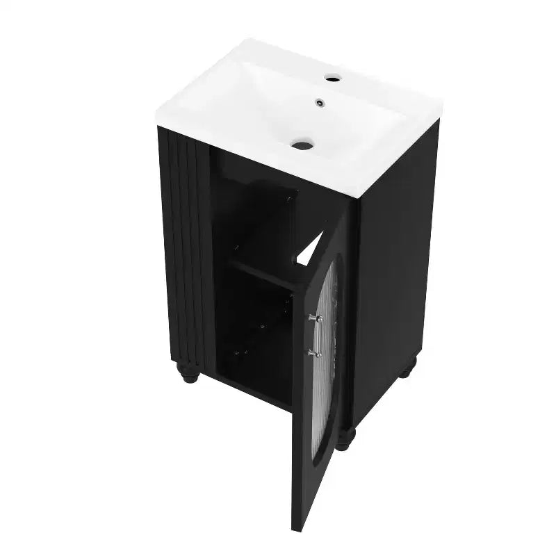 Petit meuble-lavabo avec espace de rangement