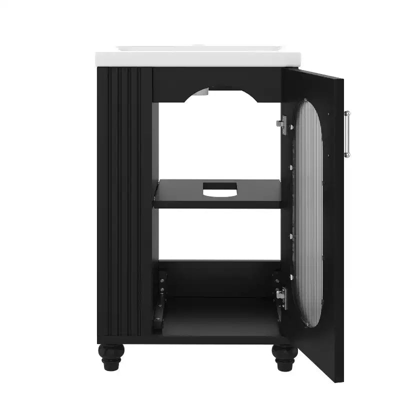 Petit meuble-lavabo avec espace de rangement