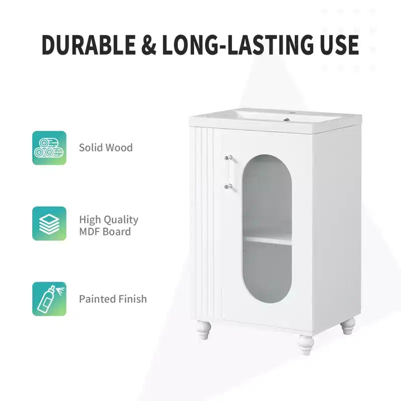 Petit meuble-lavabo avec espace de rangement