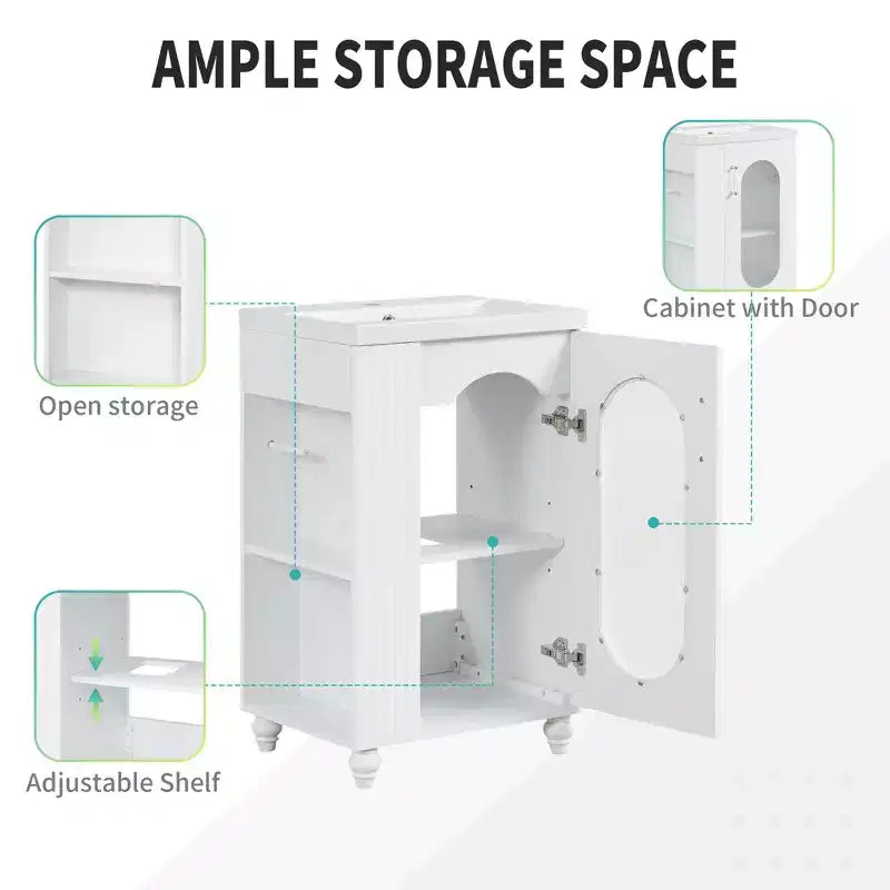 Petit meuble-lavabo avec espace de rangement