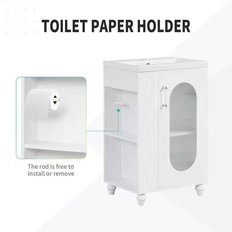 Petit meuble-lavabo avec espace de rangement