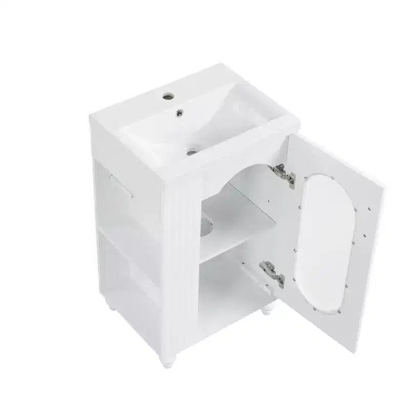 Petit meuble-lavabo avec espace de rangement
