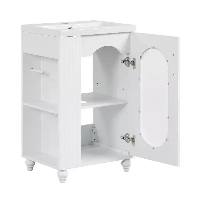Petit meuble-lavabo avec espace de rangement