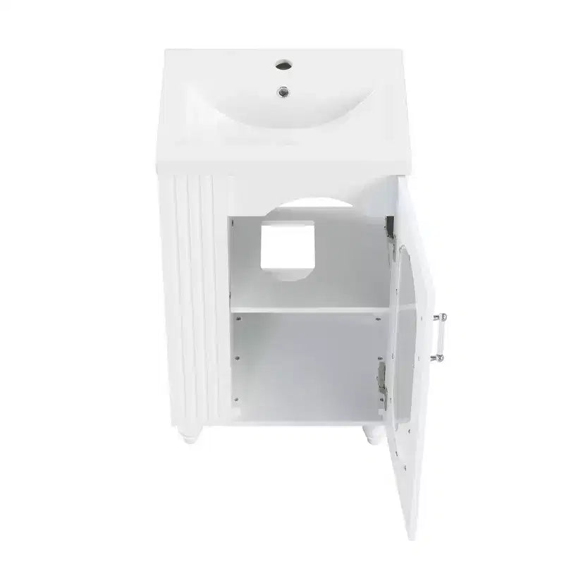 Petit meuble-lavabo avec espace de rangement