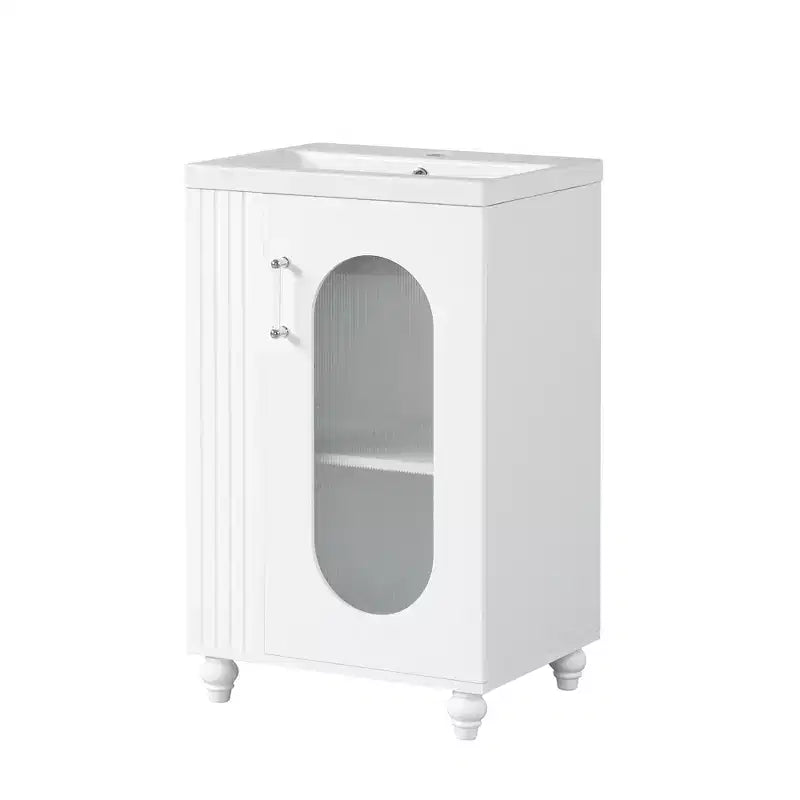 Petit meuble-lavabo avec espace de rangement