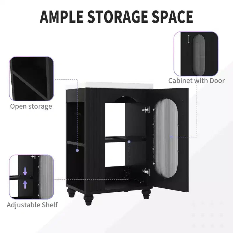 Petit meuble-lavabo avec espace de rangement