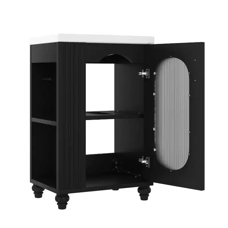 Petit meuble-lavabo avec espace de rangement