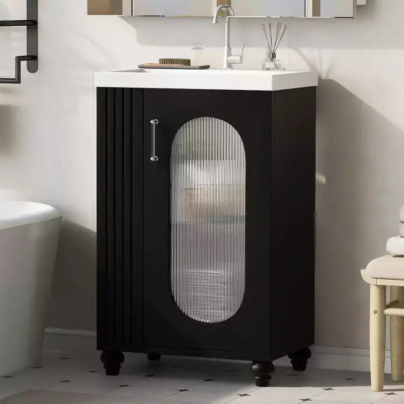 Petit meuble-lavabo avec espace de rangement