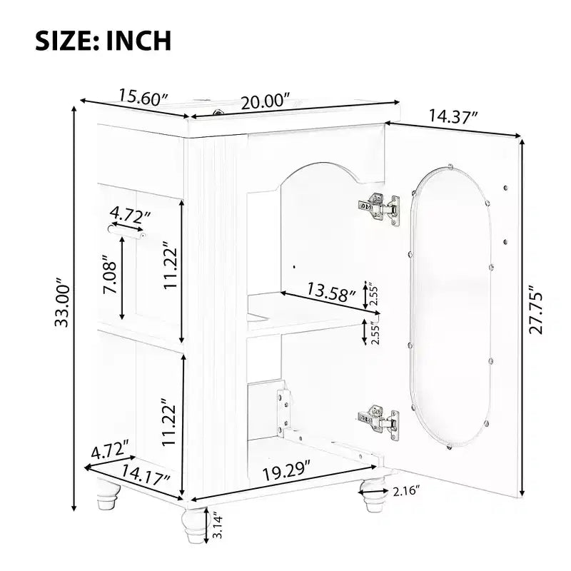 Petit meuble-lavabo avec espace de rangement